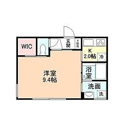 セシボン19 1階1Kの間取り