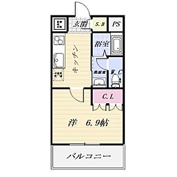 Comodo　Mihama 1階1Kの間取り