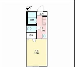 エントピア黒髪 1階1Kの間取り