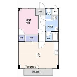 サン・ファーム 2階1LDKの間取り