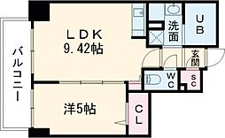 トレジャーフロントステーション 8階1LDKの間取り