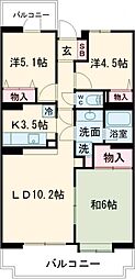 ダイアパレス青梅新町 708 7階3LDKの間取り