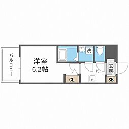 エスリードレジデンス大阪福島シティウエスト 3階1Kの間取り