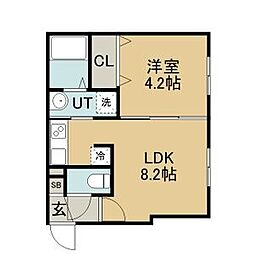 REN FORTO豊平 5階1LDKの間取り