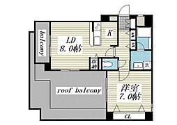 ヴィアーレ広瀬 0805 8階1LDKの間取り