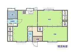 峯貸家 1階2LDKの間取り