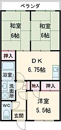 メゾン中島 3階3DKの間取り