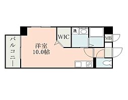 ラ・シック熊本駅前II 7階ワンルームの間取り