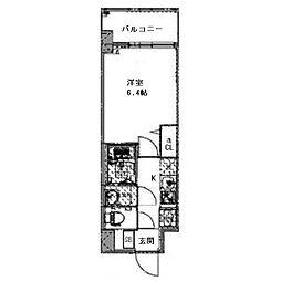 Alivis都島北通 6階1Kの間取り