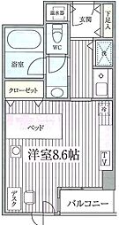 コンフォート荻窪 2階1Kの間取り
