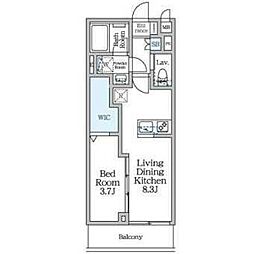ルフォンリヴェント杉並永福 2階1LDKの間取り