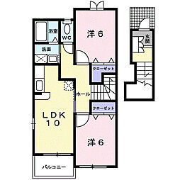 サンリッチ1 2LDKの間取図画像