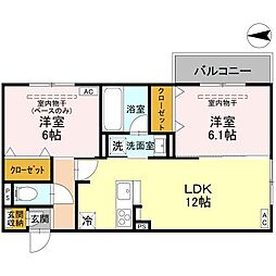 DR相木COEUR 2階2LDKの間取り