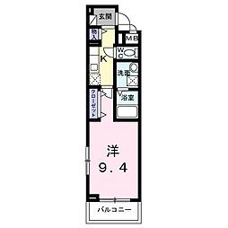 座間市さがみ野1丁目アパート 1Kの間取図画像
