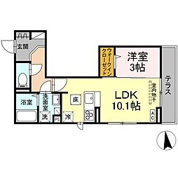 アトラエンテ 1階1LDKの間取り