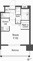 エンクレスト博多Rey 1Kの間取図画像