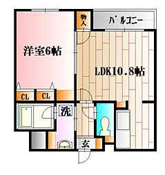 リベルテ 1階1LDKの間取り