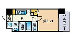 Rupieレジデンス九大学研都市II 710 7階1Kの間取り