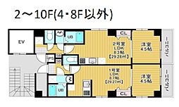 Freesia梅島 9階1LDKの間取り