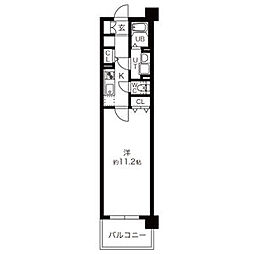 キャッスル常滑 1階1Kの間取り