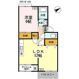 プレジール・One 1階1LDKの間取り