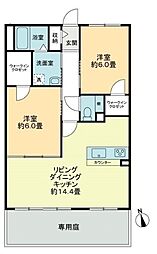 プリマベーラ木太 2LDKの間取図画像