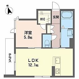 ベレオ昭和通り 1階1LDKの間取り