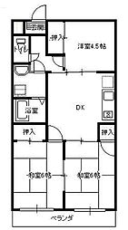メゾン・カトレア 2階3DKの間取り