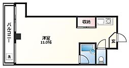 ロイヤル・レジデンス秦 3階ワンルームの間取り