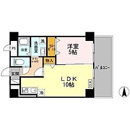 ＫＩＲＡＫＵマンション 5階1LDKの間取り