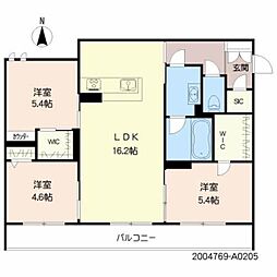 シャーメゾンＡｒｉｓｔｉｏ 2階3LDKの間取り