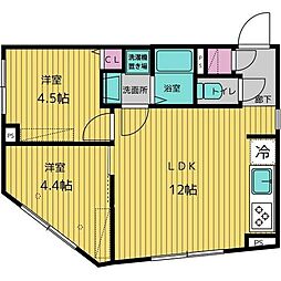 練馬レーベル 2階2LDKの間取り