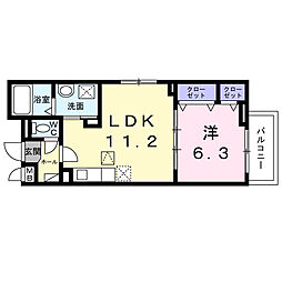 エルグ3 1階1LDKの間取り