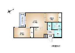 REGALEST-F 船越 2階2LDKの間取り