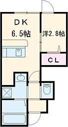 シュヴァン天領 1階1DKの間取り