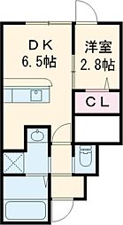 シュヴァン天領 1階1DKの間取り