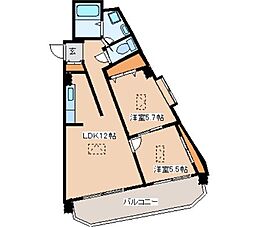 ラ・レコルトII 2階2LDKの間取り