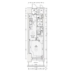 エステムコート名古屋ライブゲート 8階1DKの間取り