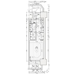 エステムコート名古屋ライブゲート 3階1Kの間取り