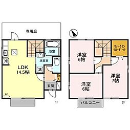 ノーブル・カンナリ　Ａ 1階3LDKの間取り