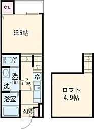 Signpost弥生 2階1SKの間取り