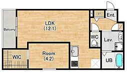 グレイス天野 1階1LDKの間取り