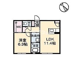 シャーメゾン　ルシエル 1階1LDKの間取り