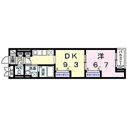 グランディオーズ桂 4階1DKの間取り