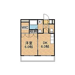 サンライズ南鷹尾 1階1DKの間取り