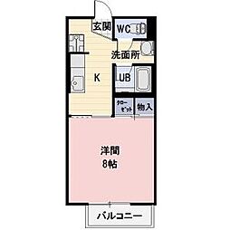 サープラス三好 1階1Kの間取り
