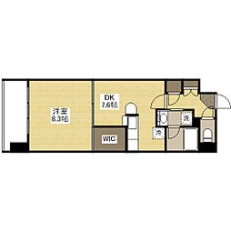 フラットリア春日 504 5階1DKの間取り