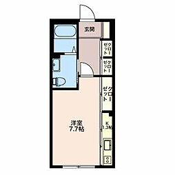 ヴィラ　タンネ　ＴＡＫＡＯＫＡ 1階1Kの間取り