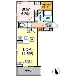 ヴィラＨ＆Ｈ 1階1LDKの間取り