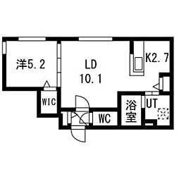 asunto(アスント) 405 4階1LDKの間取り